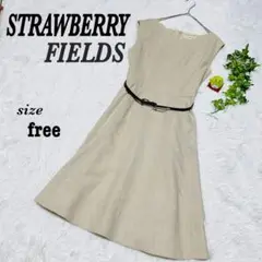 ☆人気☆【STRAWBERRY FIELDS】レディース ワンピース ベルト付き