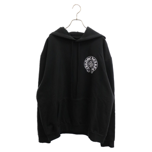 CHROME HEARTS クロムハーツ SWTSHRT PLVR マリブ限定 バックホースシュープリントプルオーバーパーカー ブラック