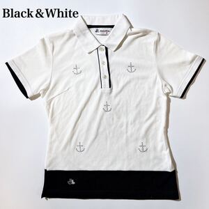 Black＆White ブラックアンドホワイト ポロシャツ M ゴルフ レディース C102422-85