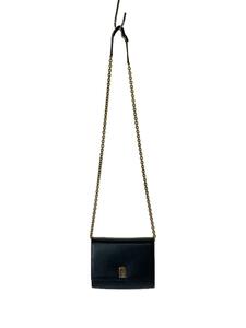 FURLA◆ショルダーバッグ/レザー/BLK/無地