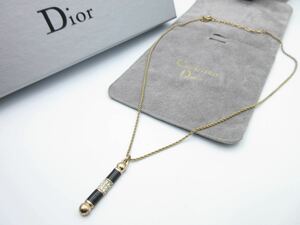 【希少】黒金★ストーン Christian Dior ネックレス ロゴ クリスチャン ディオール ヴィンテージ アクセサリー レディース 結婚式y-y14