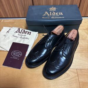 未使用 オールデン ALDEN コードバン ロングウィングチック ブラック 9751 US10.5D