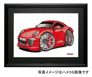 イラスト ポルシェ911カレラS(991・赤)