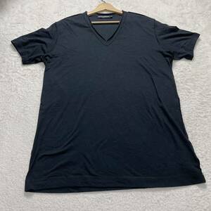 【1円/希少 XXL】DOLCE&GABBANA ドルチェ&ガッバーナ D&G ドルガバ 半袖 Tシャツ カットソー Vネック BLACK イタリア製 黒 52