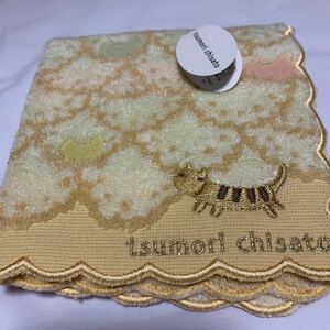 ツモリチサト tsumori chisato タオルハンカチ ネコ 刺繍 未使用