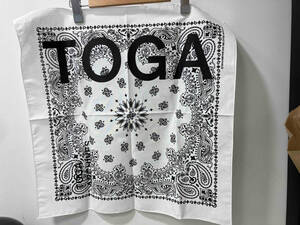 TOGA ARCHIVES print scarf プリントスカーフ 小物ホワイト ブラック タグ付 TZ31-AK525 トーガ アーカイブス