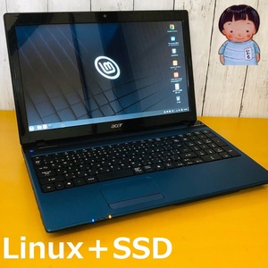 【新品SSD】快速LinuxOS搭載中古再生ノートPC★設定済★即利用可★即決☆Acer Aspire 5750/8GB/256GB