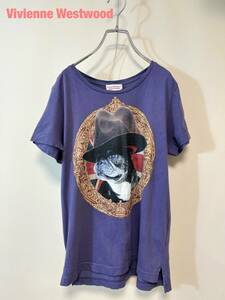 HH0068★4 Vivienne Westwood ヴィヴィアンウエストウッド オーブ ロゴ グラフィック タイト カットソー Tシャツ 2 JPタグ