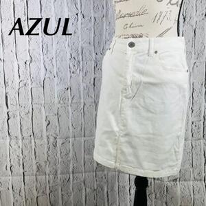 美品【激安】AZUL アズール Mサイズ ホワイトデニムスカート Mサイズ