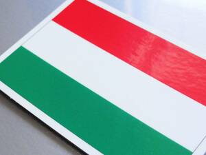 1■_ハンガリー国旗ステッカー Sサイズ 5x7.5cm 1枚即買■Hungary Flag sticker ヨーロッパ 防水 耐水シール EU