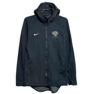 NIKE ロゴスウェット パーカー ナイキ M ブラック フルジップ ラグラン 古着卸 アメリカ仕入 a611-6339