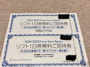 Mt.Naeba 苗場スキー場・かぐらスキー場 共通リフト1日券招待券2枚