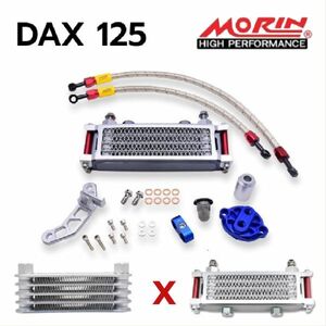 DAX125 オイルクーラー キット ST125 JB04 MORIN モーリン ダックス125 Oil Cooler 簡単取付 熱ダレ軽減 コアシルバー x ピラーレッド