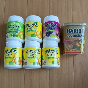 かむかむレモン４つ★シャインマスカット１つ★ぶどう１つ★HARIBOグミ１つの７個セット＋嬉しい隙間にオマケのお菓子入り！！