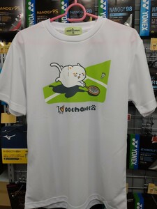 【ぽちゃネコ Tシャツ L】GOSEN（ゴーセン）ユニドライＴシャツ ホワイト L 新品未使用タグ付き　バドミントン 2023.11月発売