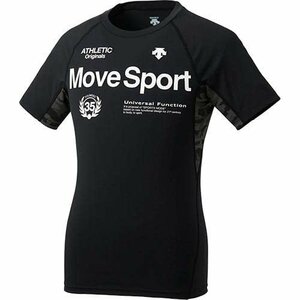 新品【デサント】フィットTシャツ Lサイズ/黒 DMMQJA58 DESCENTE Move Sport MOTION FREE FIT