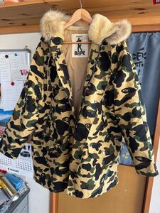 A BATHING APE 1ST CAMO N3B / ア ベイシング エイプ　ミリタリージャケット L イエローカモ