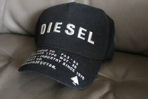 DIESEL ディーゼル〇美品！ キャップ 帽子　黒　ロゴ刺しゅう　キッズ　レディース　メンズ