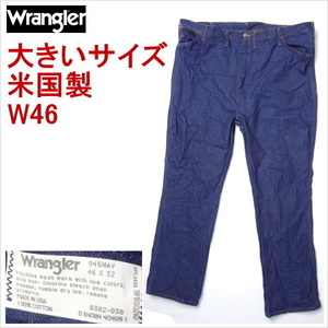 ラングラー Wrangler 945NAV 米国製 カーボーイカット ストレート ブルージーンズ デニム MADE IN THE USA W46インチ