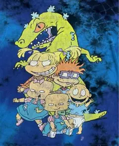 ニコロデオン漫画キャラクターRUGRats 恐竜 タイダイプリント Tシャツ M