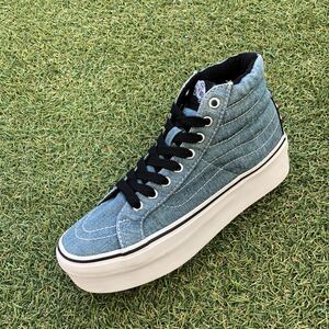 美品22.5 VANS SK8-HI ヴァンズ スケートハイ 厚底 デニム　スタッズ D956