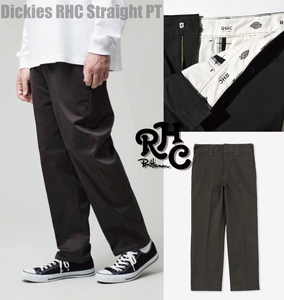 【LookBook掲載】ロンハーマン RHC × DICKIES ストレート ワークパンツ 稀少 34 チャコール RonHerman RHC ディッキーズ チノパン