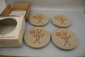 コースター 4枚セット　Thirsty Stone Natural Sandstone Coaster