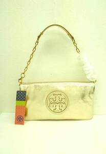 新品 トリーバーチ 2WAYショルダーバッグ クラッチバッグ TORY BURCH ゴールド 48119998 PLATINUM/028 シャンパンゴールド