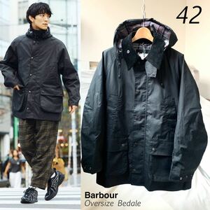 新品正規 BARBOUR バブアー 別注 オーバーサイズ BEDALE ビデイル ジャケット 42 定5.83万 メンズ 黒 ブラック フード付き 2023AW 送料無料