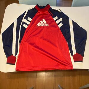 90-00S adidas アディダス 万国旗タグ プルオーバー ジャージ 両面ロゴ サイズL 日本製