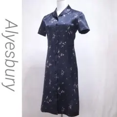 美品Alyesburyアリスバーリー　チャイナ服　膝丈　9号　バラ柄/A217