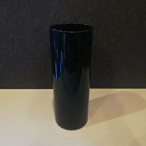 訳アリ◆MONOCHROME FLOWER VASE 円形花瓶 L ブラック◆花器 花びん フラワー シンプル デザイン おしゃれ 黒 お花 玄関 リビング 陶器