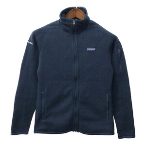 patagonia パタゴニア ベターセーター 企業ロゴ フルジップ フリースジャケット アウトドア ネイビー (メンズ S) 中古 古着 Q4304