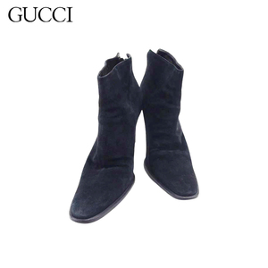 グッチ ブーツ シューズ 靴 レディース ♯37ハーフC アンクル ショートブーツ GUCCI 中古