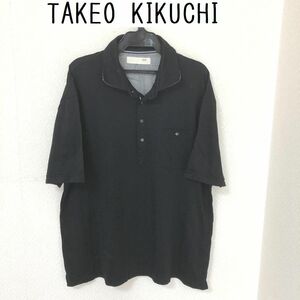 タケオキクチ メンズ Tシャツ 半袖 ポロシャツ チェック柄 黒 XＬ