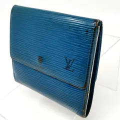 LOUIS VUITTON ルイヴィトン Wホック 財布 廃番カラー トレドブルー ポルトモネ・ビエ・カルトクレディ エピレザー エピ ジャンク品 M63485 管理番号KKVKO02