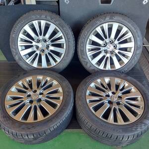 即決 トヨタ純正 18インチ 18×7.5J +45 5H PCD114.3 タイヤ 235/50ZR18 2023年製 KUMHO ECSTA バリ山 中古 アルファード/ANH20W取り外し