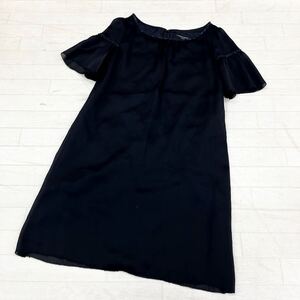 1445◎ UNITED ARROWS ユナイテッドアローズ トップス ミニ丈 ビジュー 背面 ファスナー ブラック レディース40