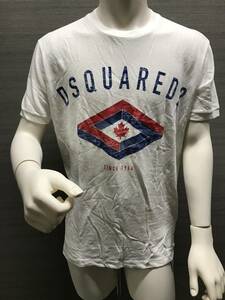 本物 新品 DSQUARED2 ディースクエアード 半袖プリントTシャツ S74GD0370 白 L