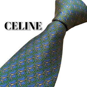 ★CELINE★　セリーヌ　ブルー系　総柄　スペイン製