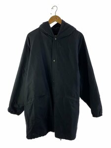 COMOLI◆コート/3/コットン/BLK/s03-04003/コットンシルクフーデットコート/汚れ有//