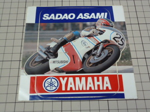 正規品 YAMAHA SADAO ASAMI ステッカー (123×123mm) / 当時物 ヤマハ 浅見貞夫