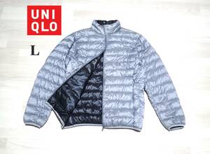 ☆UNIQLO　☆ユニクロ　☆ダウン・フェザー　☆ダウンジャケット　☆ウルトラライトダウンジャケット　☆シルバーグレー　☆メンズ　☆L　