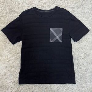 BLACK LABEL CRESTBRIDGE 【極美品・人気デザイン】 ブラックレーベル クレストブリッジ チェック Tシャツ M メンズ ボーダー 半袖Tシャツ 