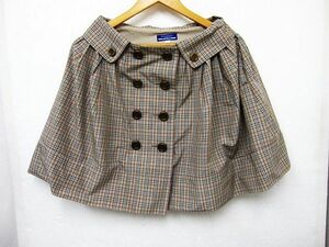 【美品】バーバリー ブルーレーベル BURBERRY ポンチョ チェック柄 ベージュ系 Mサイズ38 ■管理番号L25950AWS23-220410-80-3