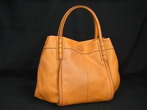 1円 ■美品■ TODS トッズ レザー ハンドバッグ トートバッグ ショルダー 肩掛けかばん レディース オレンジ系 BI6228