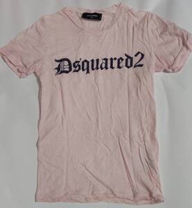 DSQUARED2 ディースクエアード シワ加工　半袖Tシャツ カットソー XSサイズ メンズ 国内正規品　ピンク