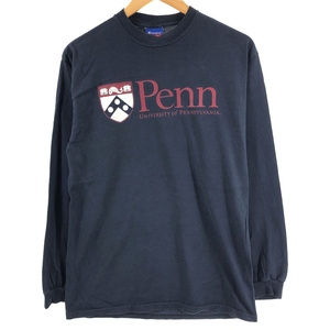 古着 チャンピオン Champion UNIVERSITY OF PENNSYLVANIA ペンシルベニア大学 ロングTシャツ ロンT メンズL /eaa429709 【SS2409_10%】