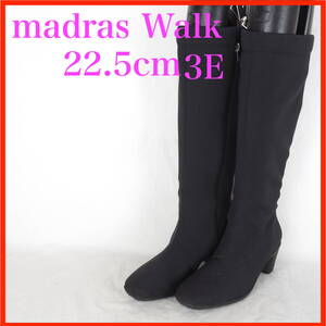 EB7511*madras Walk*マドラスウォーク*レディースロングブーツ*22.5cm3E*黒*