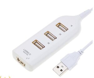 USB 2.0 ハブ 4 ポート ホワイト HUB4 40cm 増設